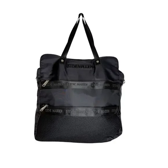 Steve Madden Black Weekender,Bag Travel Nylon